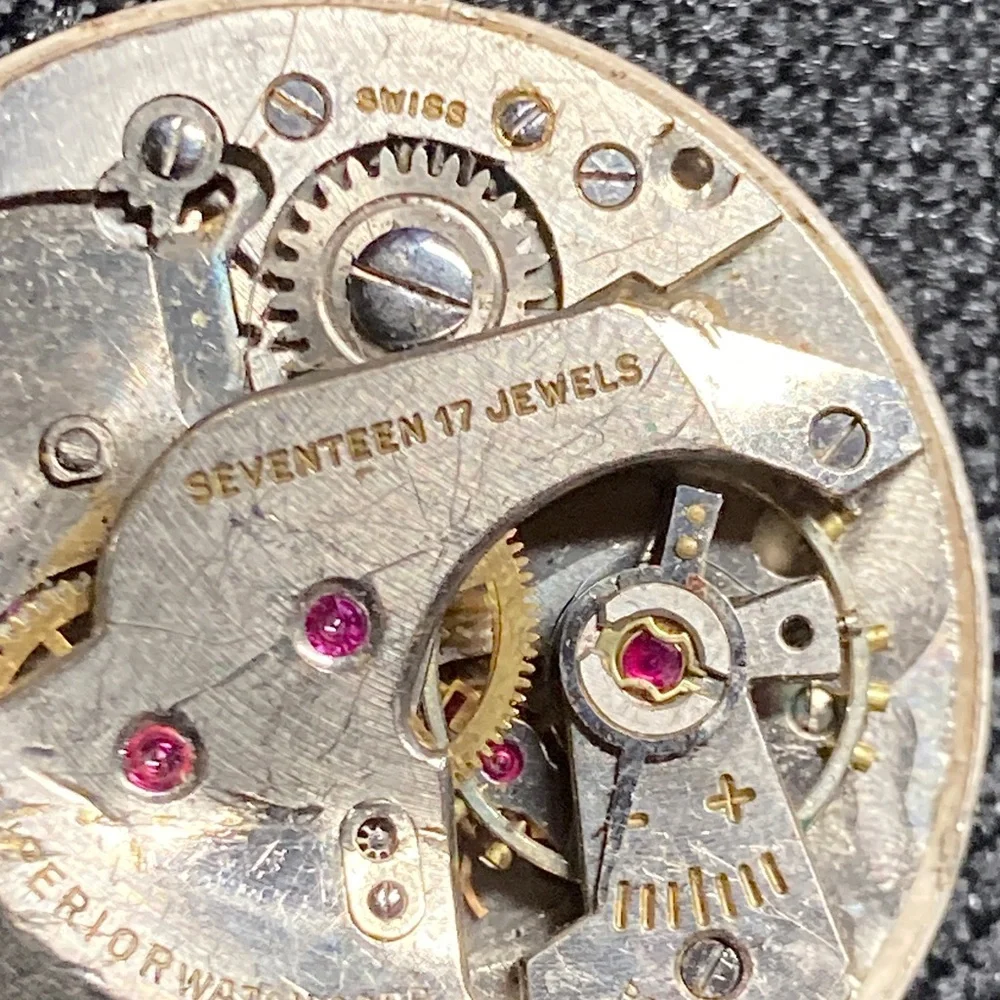 Superior Watch Corp vintage watch parts/restore lot, 17 jewels, swiss